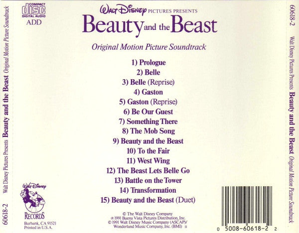 Alan Menken, Howard Ashman : Beauty And The Beast (Original Motion Picture Soundtrack) (CD, Album)