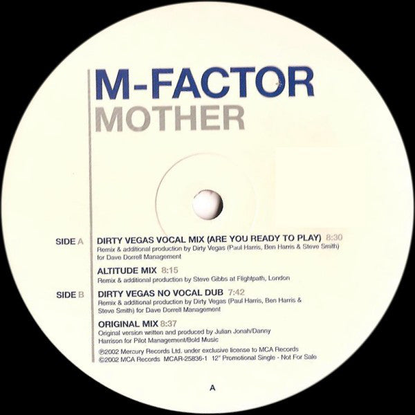 M Factor : Mother (12", Promo)
