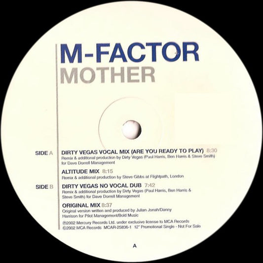 M Factor : Mother (12", Promo)