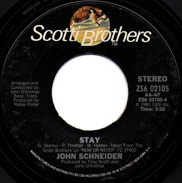 John Schneider : It's Now Or Never (7", Single, Styrene, Ter)