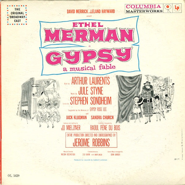 Ethel Merman, Jule Styne And Stephen Sondheim : Gypsy - A Musical Fable (LP, Mono, 6-E)