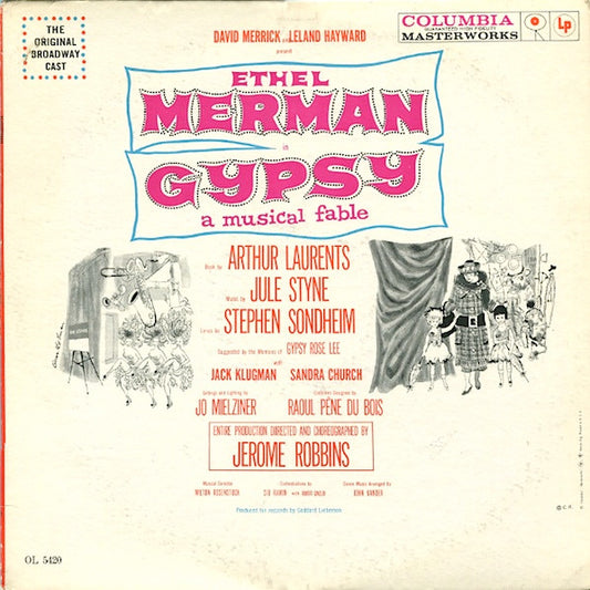 Ethel Merman, Jule Styne And Stephen Sondheim : Gypsy - A Musical Fable (LP, Mono, 6-E)