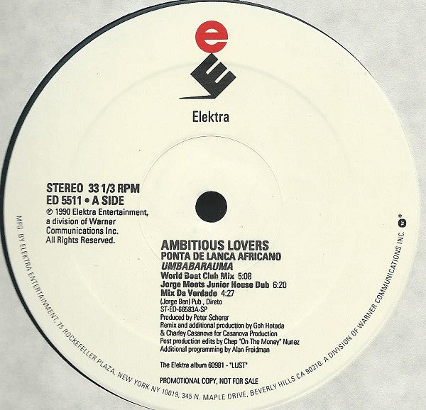 Ambitious Lovers : Umbabarauma (12", Promo)