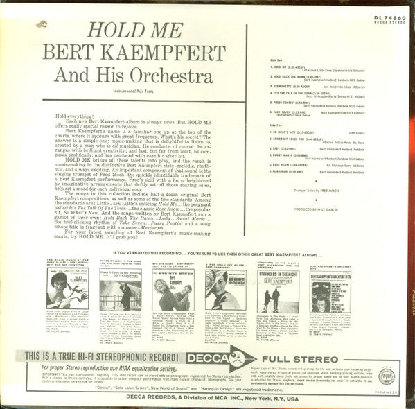 Bert Kaempfert & His Orchestra : Hold Me (LP, Album)