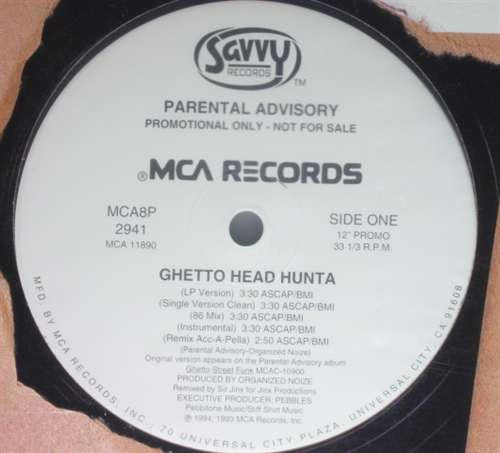 Parental Advisory : Ghetto Head Hunta (12", Promo)