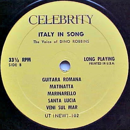 Dino Robbins : Italy In Song (LP, Album)