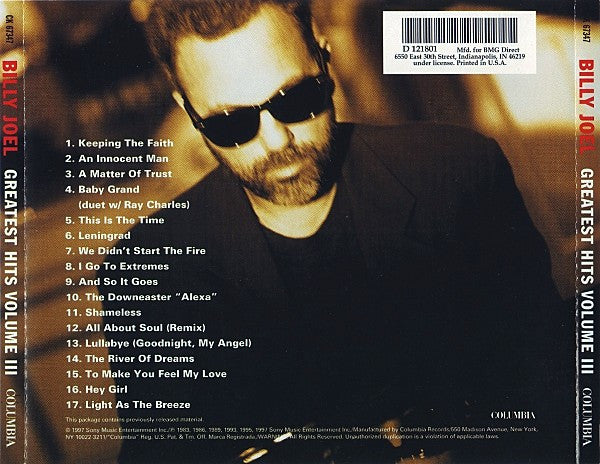 Billy Joel : Greatest Hits Volume III (CD, Comp, Club)