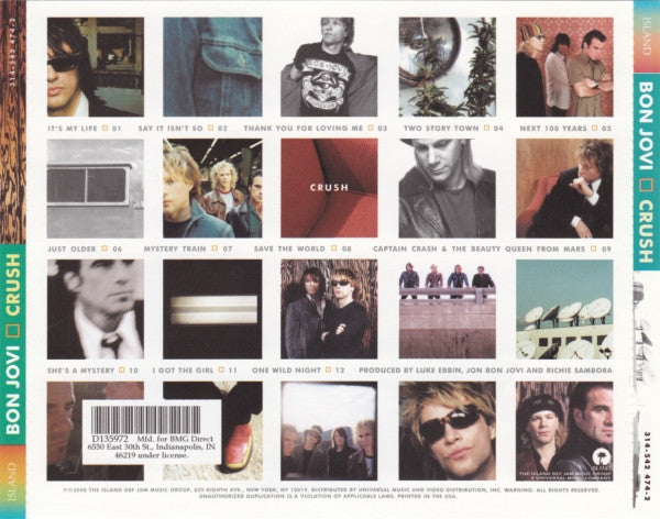 Bon Jovi : Crush (CD, Album, Club, BMG)
