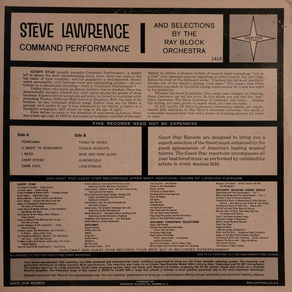 Steve Lawrence (2) : Steve Lawrence (LP, Comp, Mono)