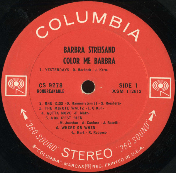 Barbra Streisand : Color Me Barbra (LP, Album)