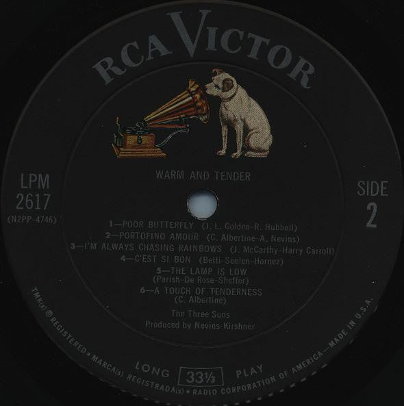 The Three Suns : Warm And Tender (LP, Album, Mono)