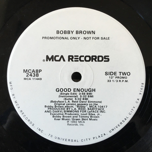 Bobby Brown : Good Enough (12", Single, Promo)