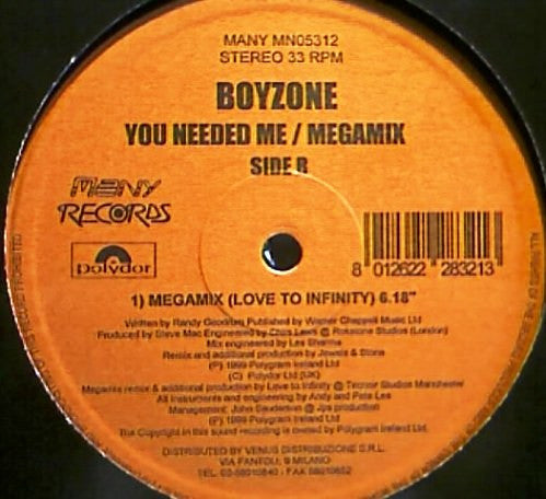 Boyzone : You Needed Me / Megamix (12")