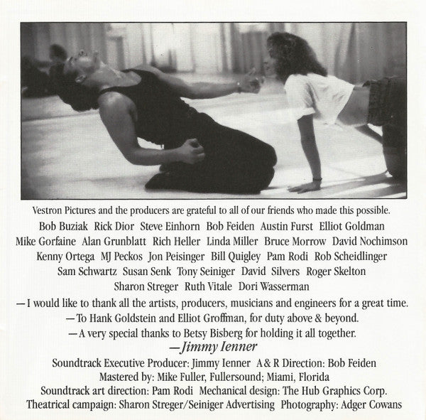 Various : Dirty Dancing (Original Soundtrack From The Vestron Motion Picture) (CD, Album, Comp, Club, RP, Cin)