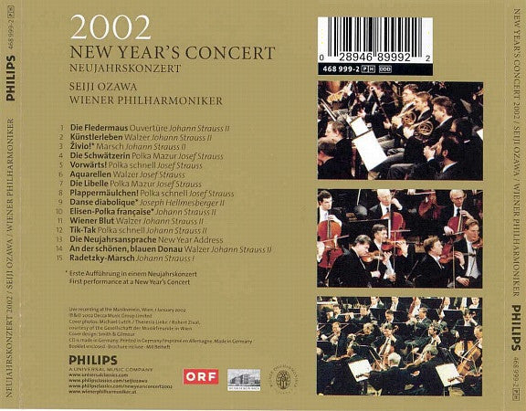 Seiji Ozawa / Wiener Philharmoniker : New Year's Concert 2002 = Neujahrskonzert 2002 (CD, Album)