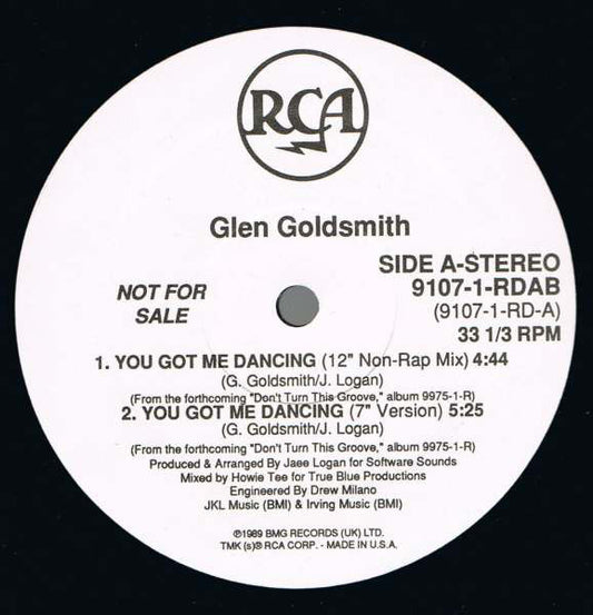 Glen Goldsmith : You've Got Me Dancin (12", Promo)