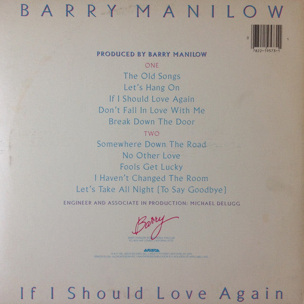 Barry Manilow : If I Should Love Again (LP, Album)