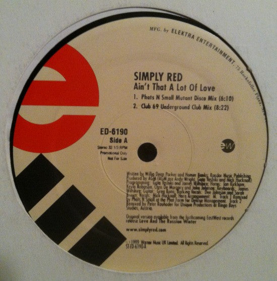 Simply Red : Ain't That A Lot Of Love (2x12", Promo)