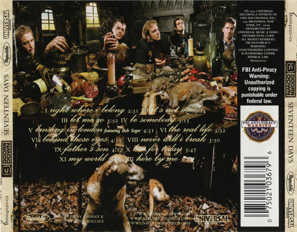 3 Doors Down : Seventeen Days (CD, Album)