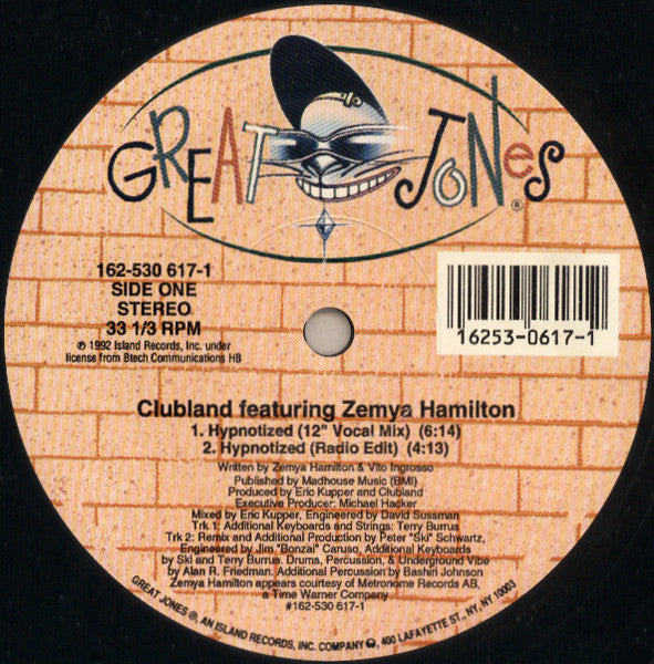 Clubland Featuring Zemya Hamilton : Hypnotized (12", Maxi)