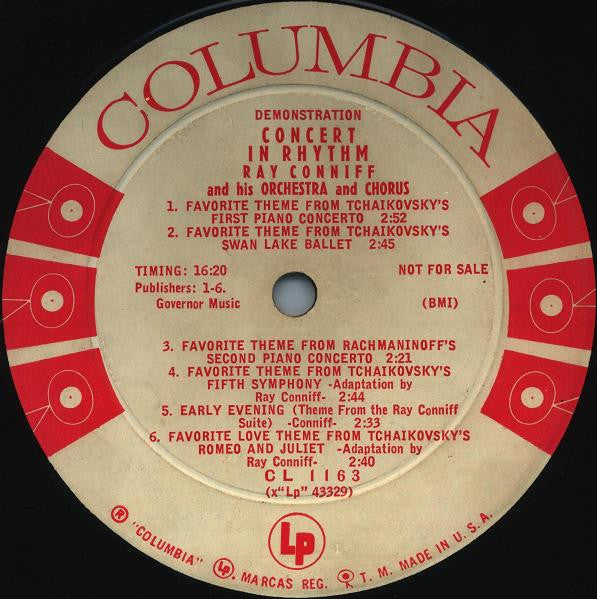Ray Conniff And His Orchestra & Chorus : Concert In Rhythm (LP, Album, Mono, Promo)