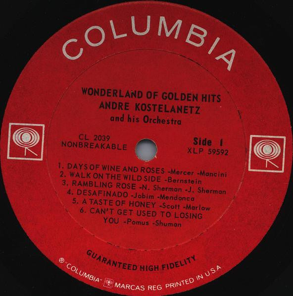 André Kostelanetz And His Orchestra : Wonderland Of Golden Hits (LP, Mono)