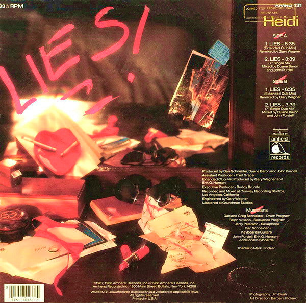 Heidi (15) : Lies! (12", Promo)