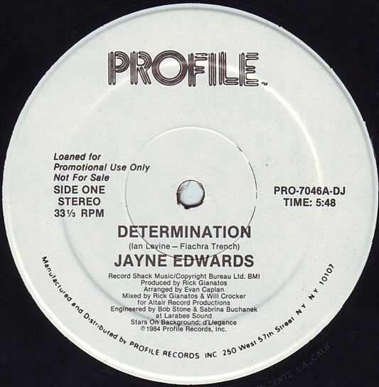 Jayne Edwards : Determination / It Should Have Been Me (12", Maxi, Promo)