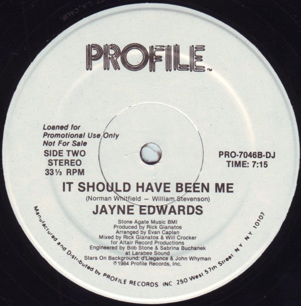 Jayne Edwards : Determination / It Should Have Been Me (12", Maxi, Promo)