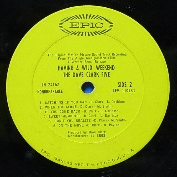 The Dave Clark Five : Having A Wild Weekend (LP, Album, Mono, Pit)