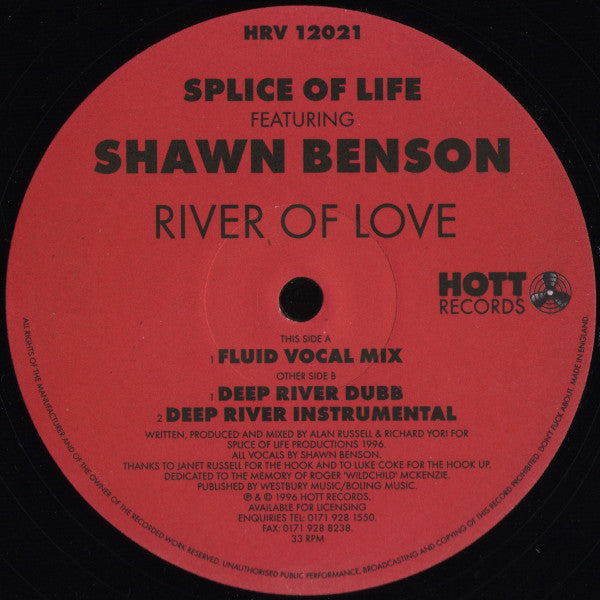 Splice Of Life Featuring Shawn Benson : River Of Love (12")