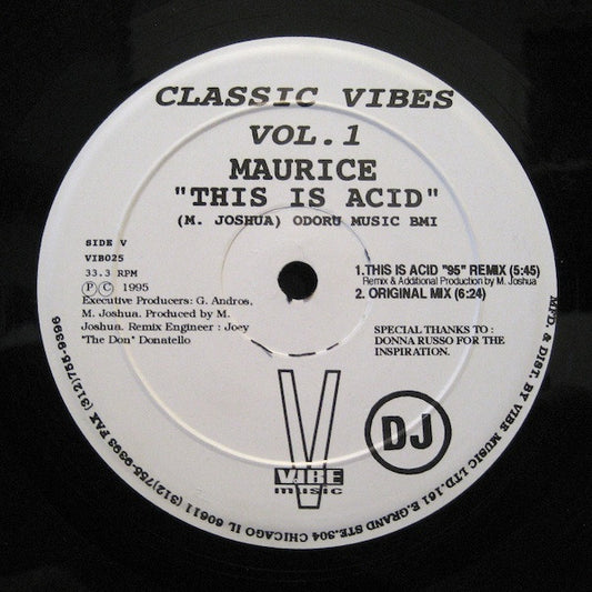 Maurice Joshua / Georgetown : Classic Vibes Vol. 1 (12", Promo)