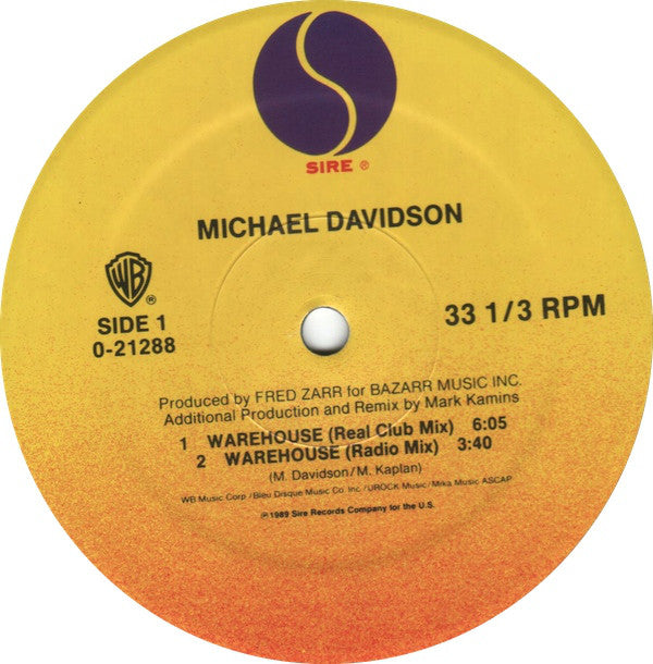 Michael Davidson : Warehouse (12", Maxi)