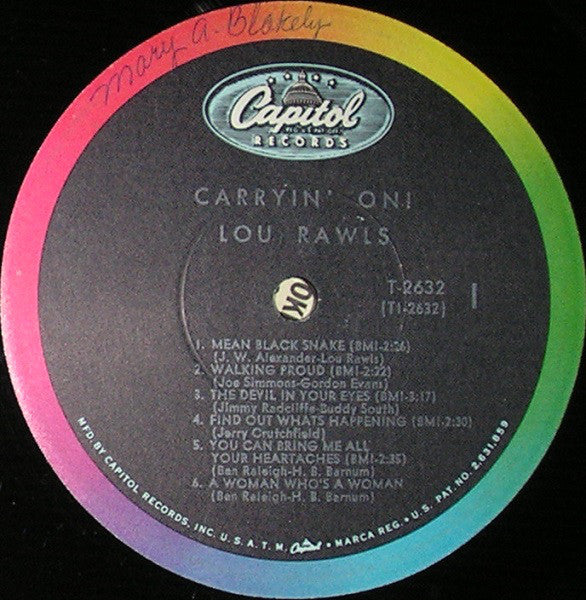 Lou Rawls : Carryin' On! (LP, Album, Mono)