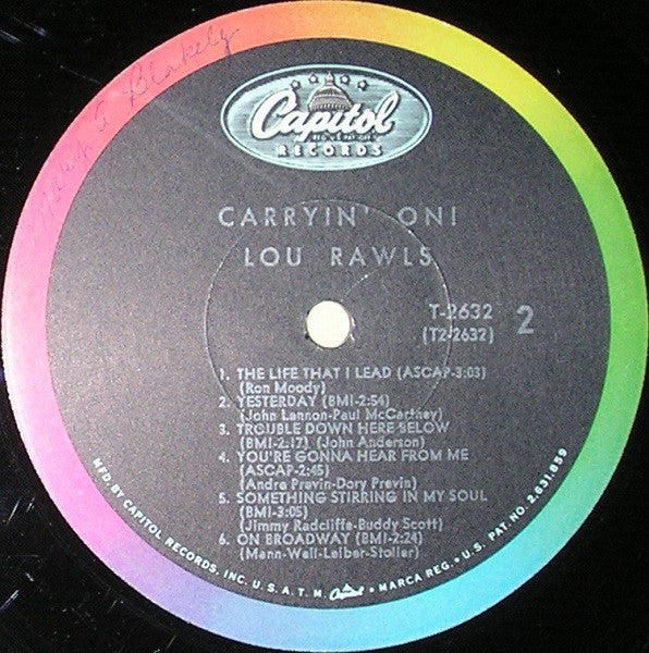 Lou Rawls : Carryin' On! (LP, Album, Mono)