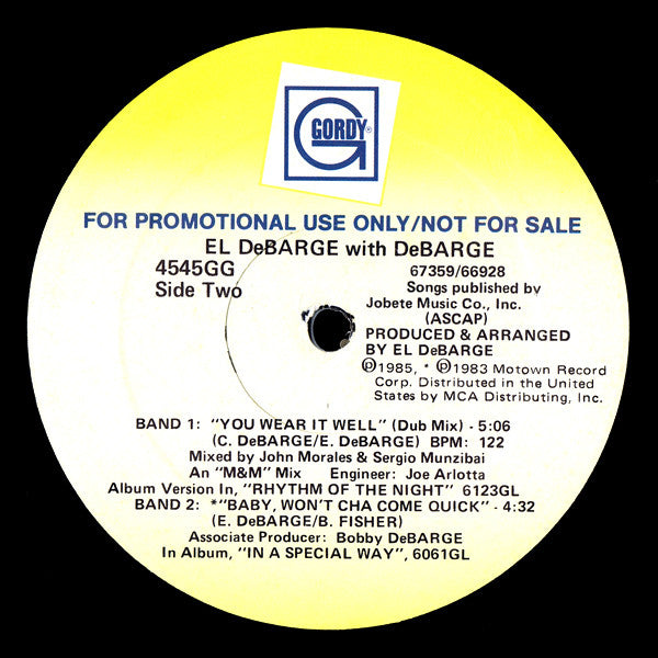 El DeBarge With DeBarge : You Wear It Well (12", Promo)