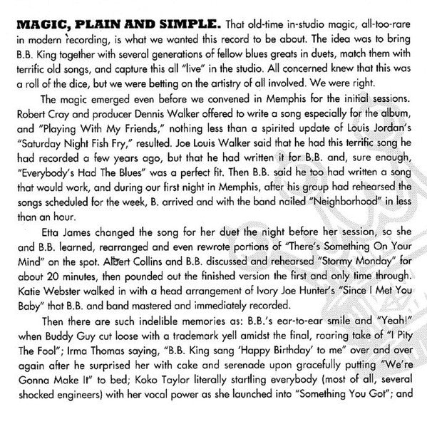 B.B. King : Blues Summit (CD, Album, Club)