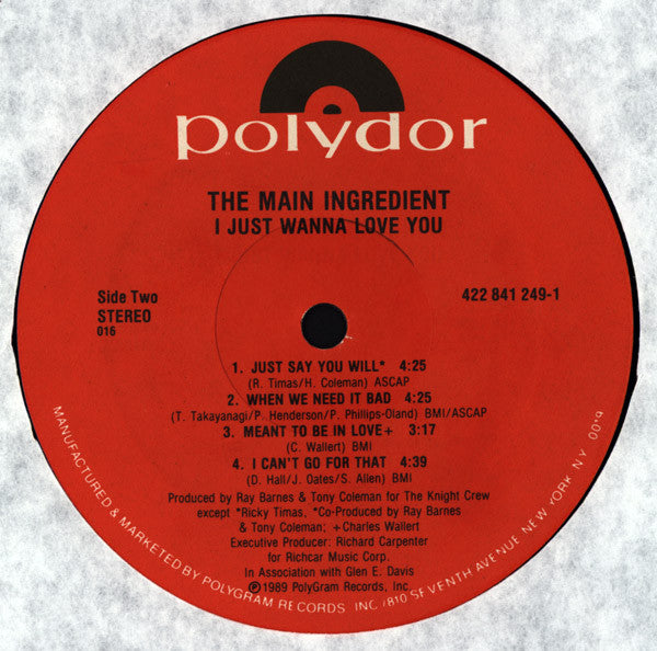 The Main Ingredient : I Just Wanna Love You (LP, Album)