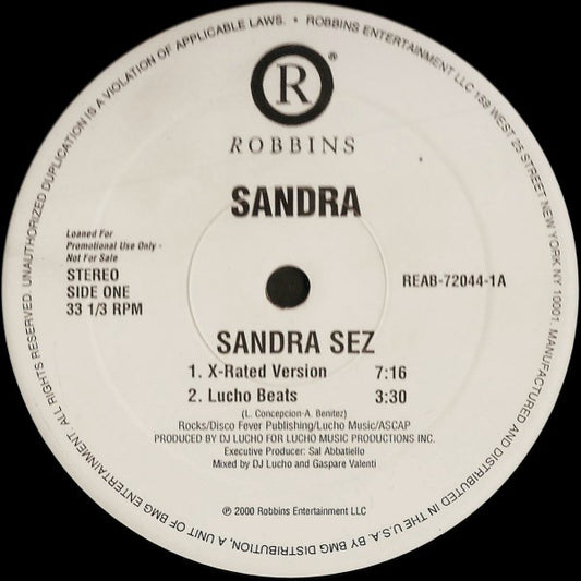 Sandra (3) : Sandra Sez (12", Promo)