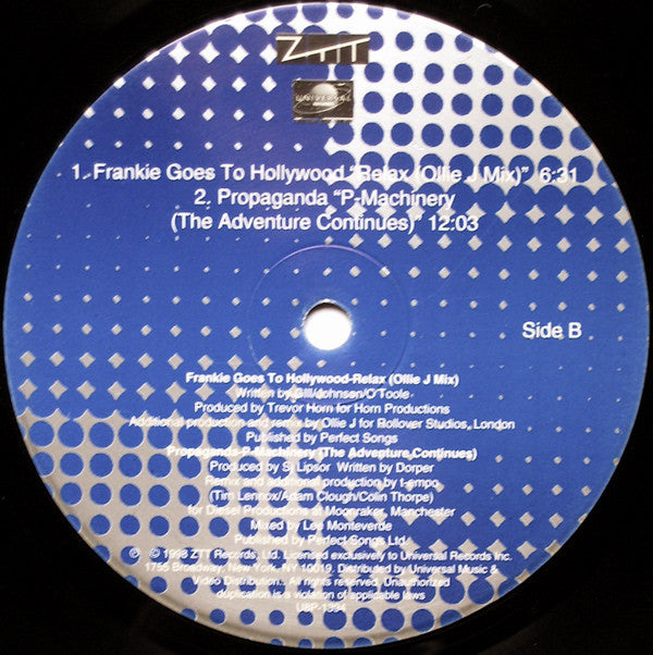 808 State / The Art Of Noise / Frankie Goes To Hollywood / Propaganda : Pacific 808:98 / Moments In Love / Relax / p:Machinery (12", Promo)