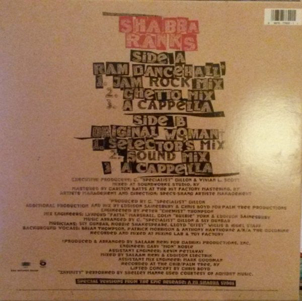 Shabba Ranks : Ram Dancehall / Original Woman (12")