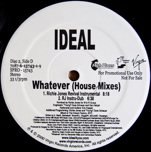 Ideal (6) : Whatever (House Mixes) (2x12", Promo)