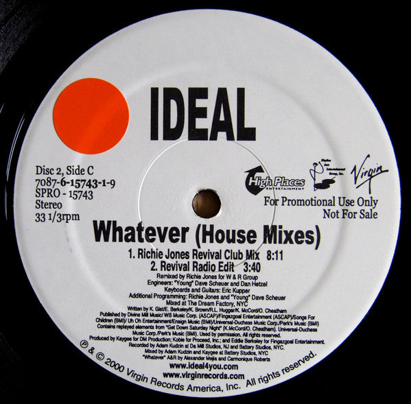 Ideal (6) : Whatever (House Mixes) (2x12", Promo)