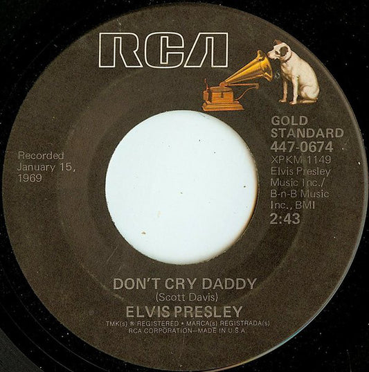 Elvis Presley : Don't Cry Daddy / Rubberneckin' (7", Single, RE)