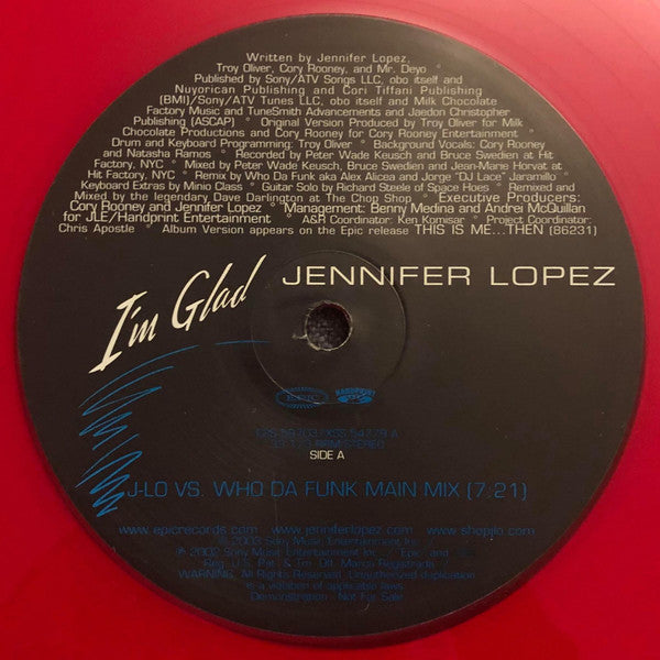 Jennifer Lopez : I'm Glad (2x12", Promo, Red)