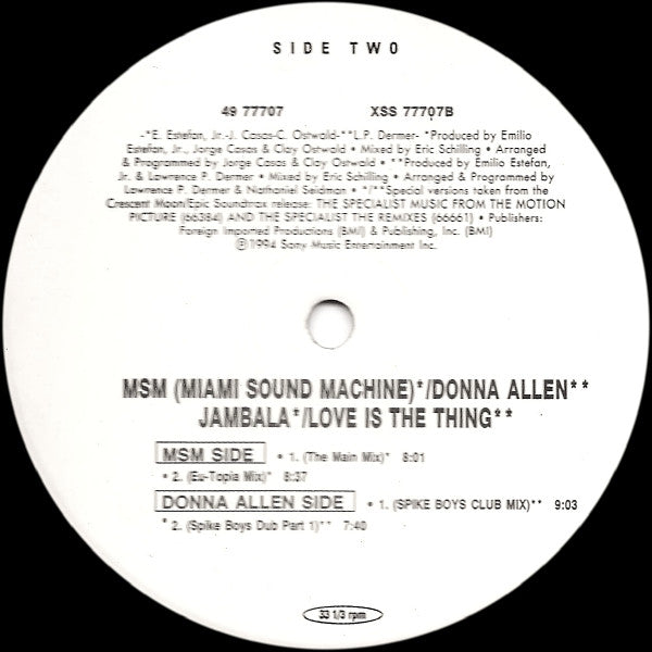 Miami Sound Machine, Donna Allen : Jambala / Love Is The Thing (12")