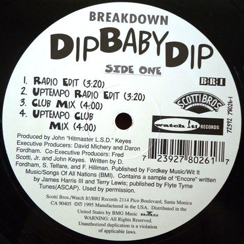 Breakdown (5) : Dip Baby Dip (12")