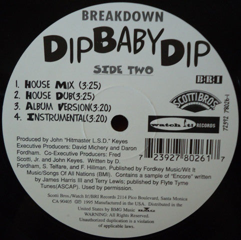 Breakdown (5) : Dip Baby Dip (12")
