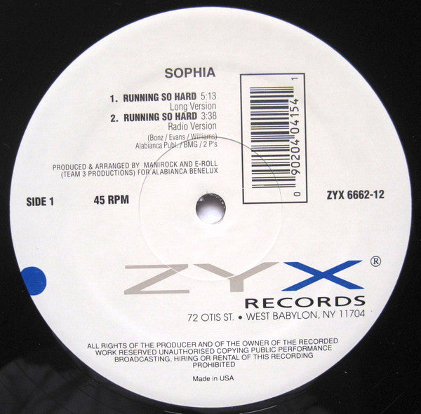 Sophia : Running So Hard (12")
