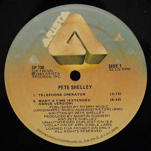 Pete Shelley : Telephone Operator (12", Promo, EMW)